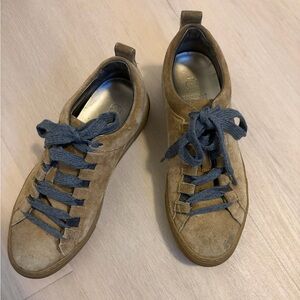 Brunello Cucinelli Monili Suede Low Top Sneakers Warm Brown Sz 38